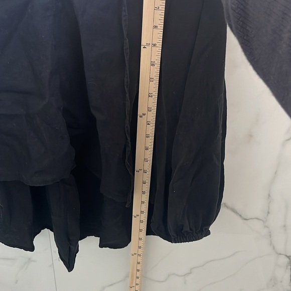 linen black peasant blouse - Picture 3 of 6